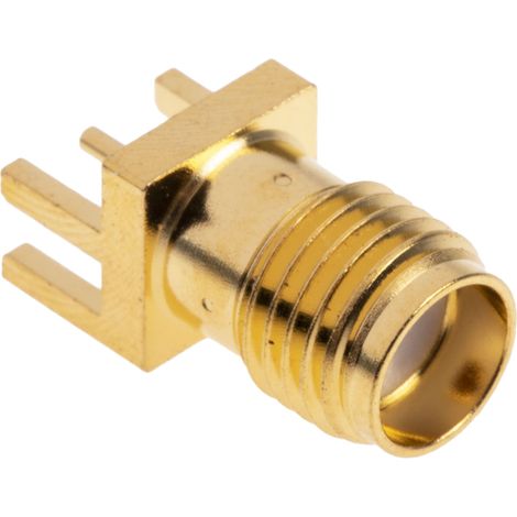 Connecteur coaxial RS PRO Femelle Droit, raccordement A souder 50O Montage bord de carte ( Prix pour 1 ) (1/4)