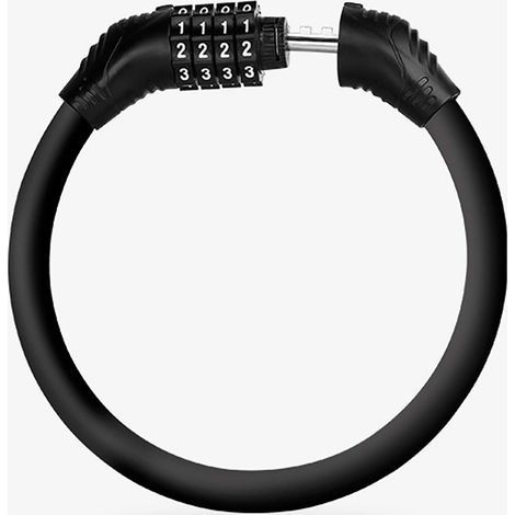 Antivol de vélo, serrure à combinaison de code numéro,Mini portable peut être combiné librement, idéal pour vélo, moto, portail, clôture (noir) (1/4)