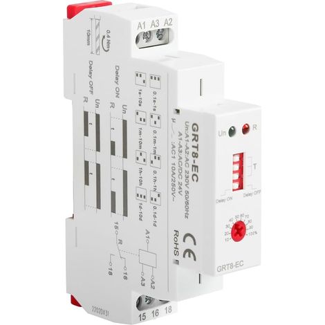 Relais Temporisé 220v, GRT8-EC Relais Temporisé à Fonction Unique avec Indicateur LED AC220V/DC24V (1/5)