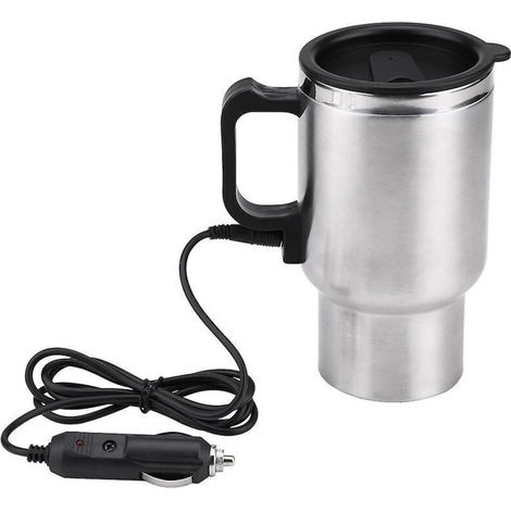 Tasse chauffante pour voiture – Bouilloire électrique portable 12 V/24 V, acier inoxydable, 350 ml, idéale voyage et bureau (1/3)
