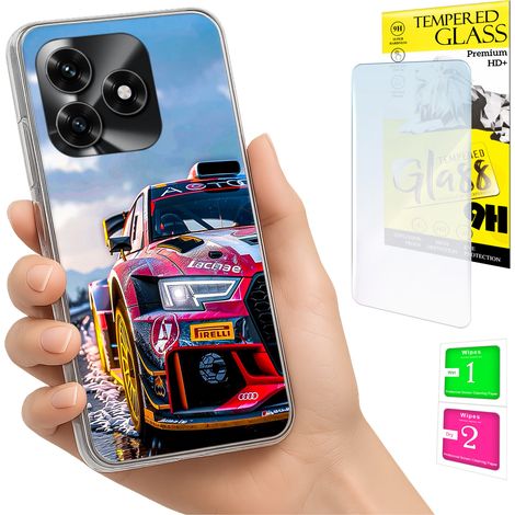 Custodia per Honor X5C Plus / X5C 4G, cover posteriore con vetro temperato 9H. (1/5)