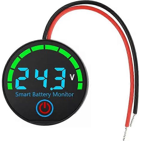 Indicateur de niveau de batterie LED, voltmètre numérique 12 V/24 V/36 V/48 V, testeur de charge de tension pour batterie au lithium, bleu (1/5)