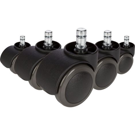 5x Hartbodenrollen ungebremst ROLO FREE 11mm / 50mm Büro-Stuhl-Rollen (5er Pack) hjh OFFICE (1/5)