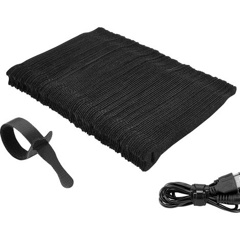100Pk Attache Câble Collier de Câblage,Liens 15cm pour Organiser les Câbles Fins avec Scratch pour une Utilisation au Bureau, à la Maison et dans des Centres Informatiques (Noir) (1/5)