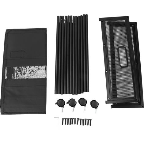 Boîte de rangement sous lit, anti-poussière, haute capacité de charge, gain de place, fenêtre transparente, roulettes, couvercle, organisateur de vêtements sous lit, noir avec poignée, taille L (1/5)