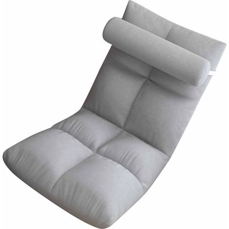 Bodenstuhl mit Lendenwirbelstütze, klappbares Tagesbettsofa, Gaming-Sessel, Meditationsstuhl für Erwachsene, grau (1/5)