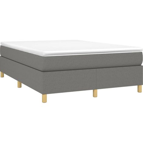 Estructura de cama con somier tela gris oscuro 140x190 cm vidaXL
