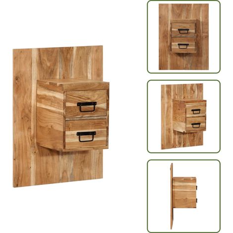 Madera maciza - vidaXL Mesita de noche madera maciza de acacia 60x32x80 cm - Acacia