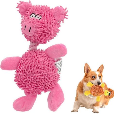 Quietschspielzeug für Hunde – Interaktives Plüsch-Kauspielzeug aus weichem Material für Training, Spaß und Backentraining für kleine Hunde, robustes Haustierspielzeug