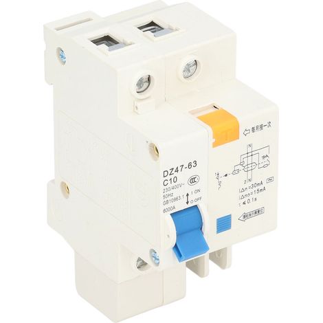 Mini-Leitungsschutzschalter 1P+N 10A 230V/400V 30mA, 6000A Abschaltvermögen für Hausinstallationen (1/5)