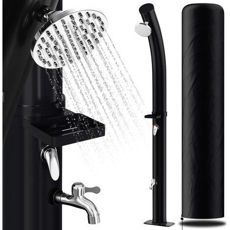 Randaco Doccia solare da esterno 20 L dal design curvo con portasapone integrato