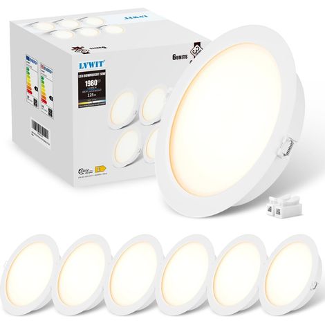 Spot Led Encastrable, 18W Spots Encastrable Salle de Bain Équivalent à 125W, Éclairage Plafond Encastré, 4000K Blanc Neutre, IP44 Éclairage de Plafond φ173MM, Lot de 6 (1/5)