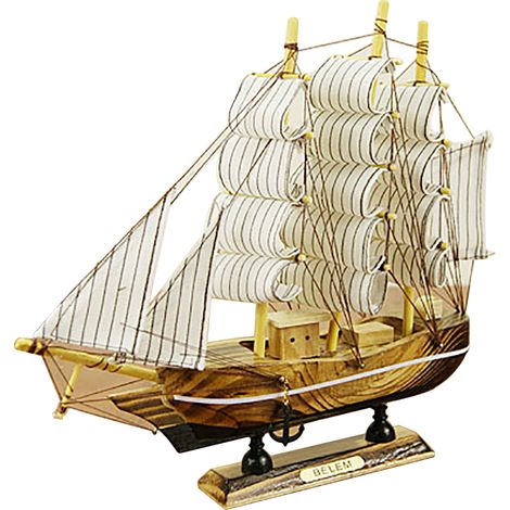 Maquette de voilier en bois de 24 cm, décoration sur le thème nautique, cadeau pour la maison ou le bureau (1/5)