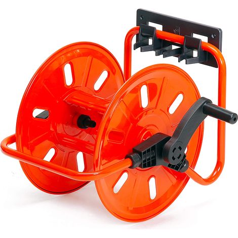 Avvolgitubo Manuale da Muro Portatile 50 mt Tubo Ø1/2” in Acciaio Verniciato Rosso Agrati