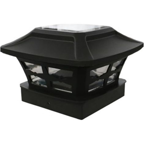 Lampes Exterieure Solaires De Jardin Sur le Poteau de Clôture Exterieure Étanche Lumiere 1 Pack IP44 lumière Pour Villa Pelouse Jardin, Paysage, Allée, Cour, Patio,Noir (1/5)