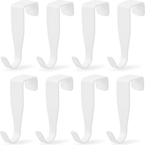 Lot de 8 crochets de porte en forme de S, en acier inoxydable, pour porte-serviettes de salle de bain, tiroirs, placards, cuisines.