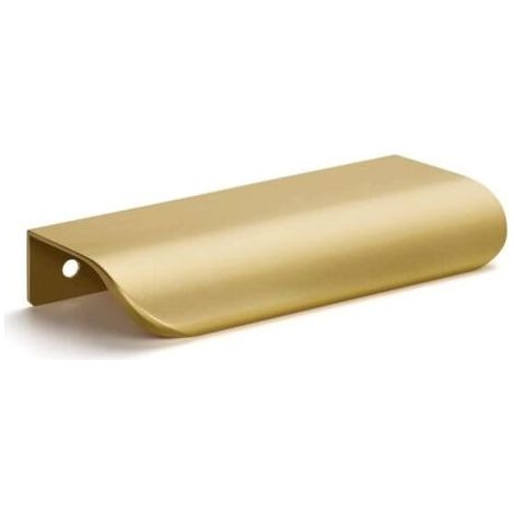Poignée de meuble cuisine invisible en alliage d’aluminium, finition or mat, entraxe 128mm, longueur 150mm, design moderne (1/4)