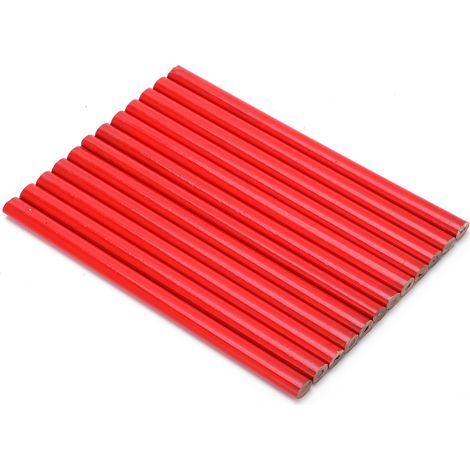Lot de 12 crayons de charpentier ovales, mine noire, double tête pour marquage bois, outils manuels bricolage.