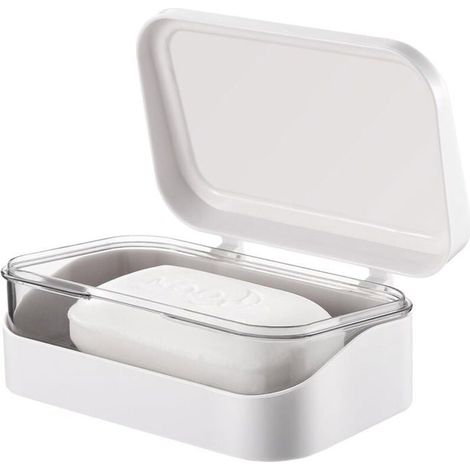 Porte-savon de voyage avec couvercle, porte-savon drainant, récipient à savon étanche, porte-savon en barre, étui à savo Étiquette (1/4)