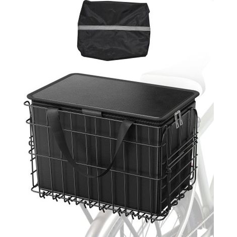 Panier Arrière de Vélo Pliable Fil Métallique - 340x210x225 mm (1/5)
