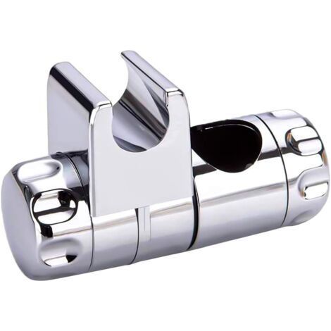 Supporto per doccetta a mano sostituibile, supporto per soffione doccia, morsetto regolabile per bagno adatto a barra da 25 mm e doccetta da 19-22 mm, cromato in ABS (1/5)