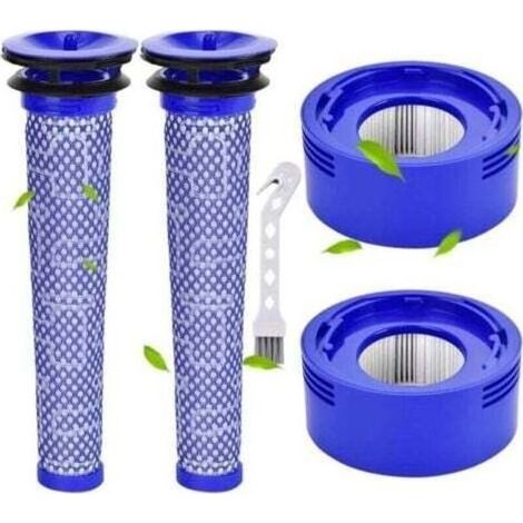 pair Aiperq Filtre V8 pour Dyson 2 pièces V7 V8 Pré-Filtre et Filtre Moteur pour Dyson V8 V7 Animal Plus Extra Absolute Fluffy Aspirateur à Batterie Motorhead Ensemble de Filtres Hepa avec Brosse de N (1/4)
