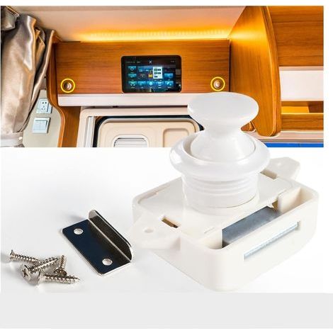 10 pièces/boîte, diamètre 26 mm, verrou de porte de camping-car, d'armoire, de tiroir, de caravane, de bateau, boucle de verrouillage, quincaillerie pour meubles - Longue durée (entièrement blanc) (1/5)