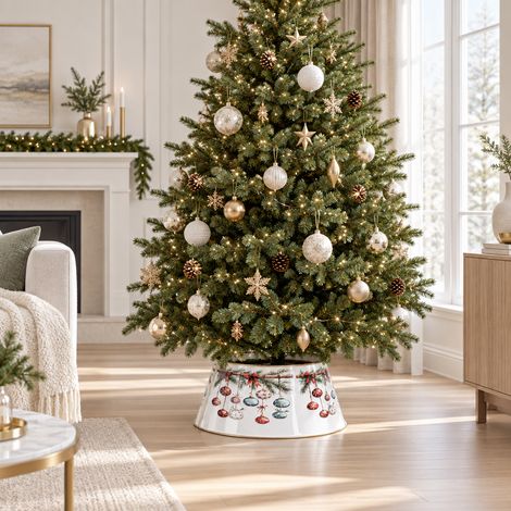 Copribase "Chilly" per albero di Natale in metallo per decorazione natalizia -Sfere / Ø 59 cm (1/5)