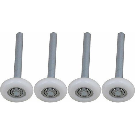 Lot de 4 roulettes de porte de garage en nylon à roulement à billes scellé avec tige de 115 mm (1/4)