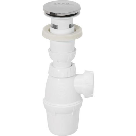 Ensemble complet vidage pour lavabo avec trop-plein intégré et bonde clapet Quick-Clac, Wirquin 30723999, Chromé (1/2)