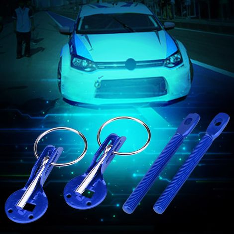 Kit de verrouillage universel pour capot de véhicules de sport automobile (bleu) (1/5)