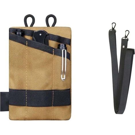 Edc-Tasche Taschenorganizer Edc Werkzeugtasche Mit 5 Taschen Edc Storage Pouch Edc Taschen Pocket Organizer Nylon Multitool Tasche Klein Für Taschenlampe Taschenmesser Stift Notizbuch (Khaki) (1/4)