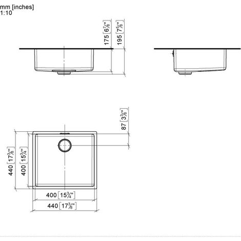 DORNBRACHT 38400004-86 Évier individuel SÉRIE NEUTRE 38400004