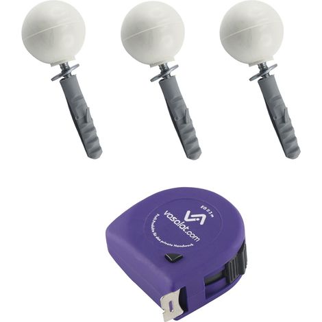 vasalat Türstopper Boden & Wand 2in1 zum Schrauben ø 35mm, Höhe 31mm + Montagezubehör, Kunststoff weiß - 3 Stück (1/3)