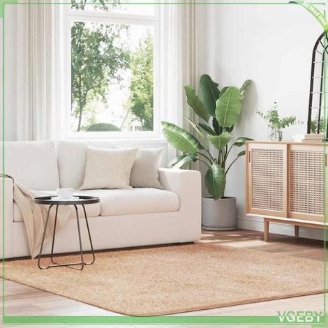 4102877 Tapis Shaggy à poils longs NAVARRA beige 200x200 cm polyester (1/5)
