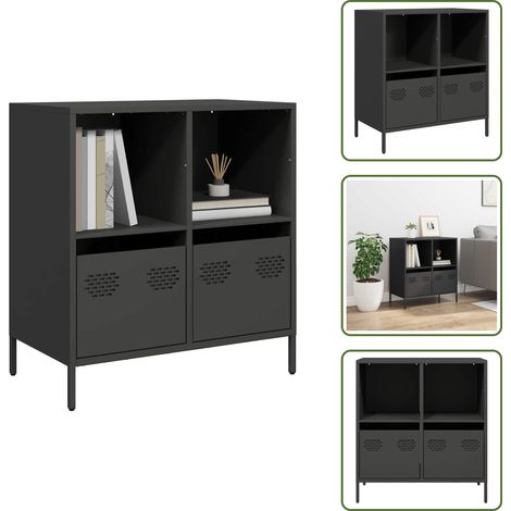 Sideboard Schwarz 68x39x73,5 cm Kaltgewalzter Stahl - Sideboard - Sideboards - Kommode - Anrichte (1/5)