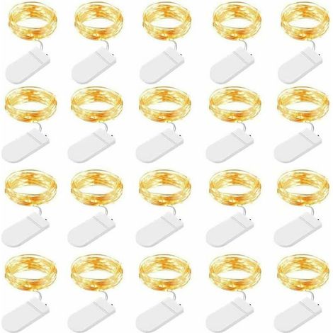 Weihnachtslichterkette 20 Stück 1m 10 LEDs Kupferdraht Lichterkette für Schlafzimmer
