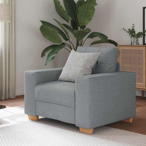 Sofa 60 cm Stoff Hellgrau mit Multiplex-Armlehnen für Wohnzimmer (1/5)