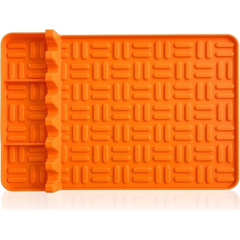 Tapis de cuisson en silicone, grand tapis avec spatule et bac de récupération des graisses, accessoires de barbecue avec outils multiples (1/3)