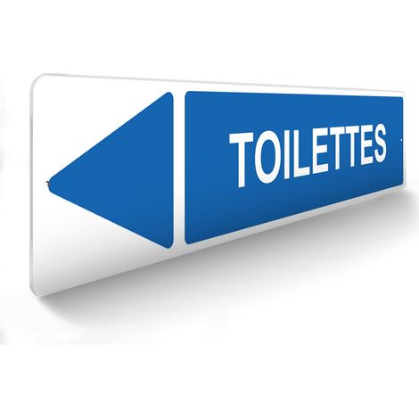 Panneau de signalisation pour parking · Toilettes gauche - 48 x 10 cm (1/5)