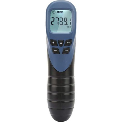 Tachimetro fotoelettrico digitale, senza contatto, portatile, 9V, da 2,5 a 99999 giri/min, distanza di misura da 50 a 500 mm per applicazioni meccaniche. (1/4)