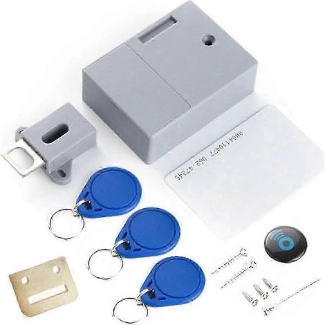 Serrure électronique RFID pour armoire, serrure électronique dissimulée, serrure cachée à monter soi-même, compatible avec les armoires en bois, les armoires de rangement, les tiroirs, les armoires à  (1/5)