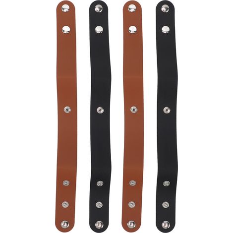 4 étuis en cuir pour fouets, coloris noir et marron, fabriqués à la main pour l'équitation. (1/5)