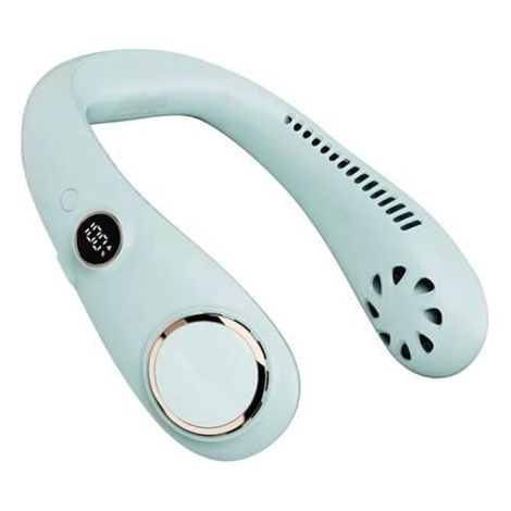 Ventilateur suspendu portatif rechargeable sans lame pour le cou Vent réglable à 3 vitesses Sortie de vent à 360 ° Écran d'aff-M (1/5)