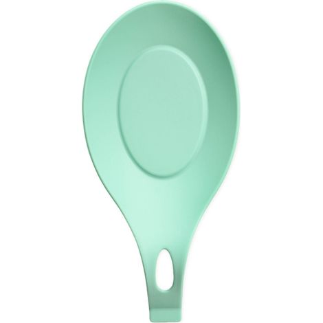 Porte-cuillère en silicone isolant grand, tapis de cuillère et fourchette, support de rangement pour ustensiles de cuisine, vert lac (1/5)