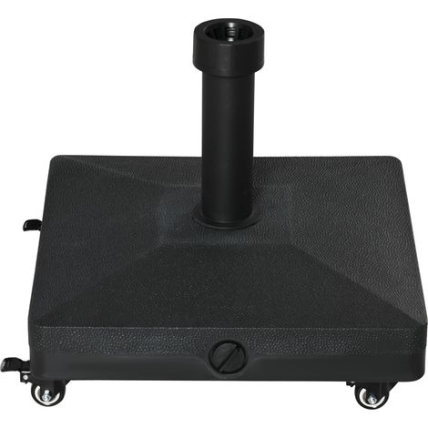 Befüllbarer Sonnenschirmständer mit Rollen (bis 20 kg) für Stangen Ø 22–38 mm, 45 x 45 x 39 cm, schwarz
