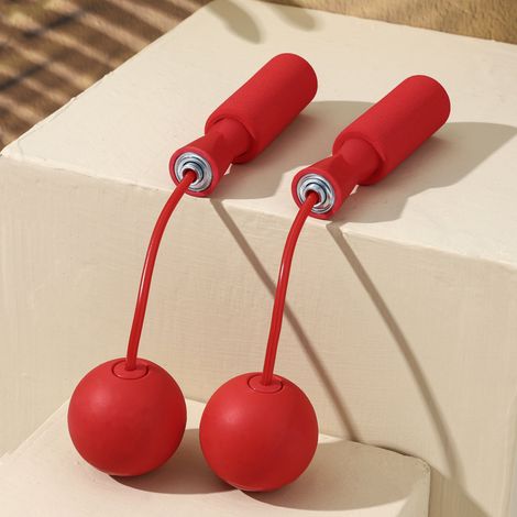 (Boule rouge de 60 mm) Corde à sauter sans corde pour le fitness