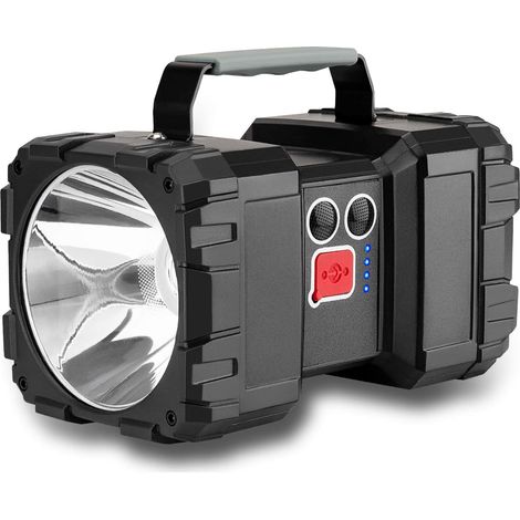Lampe torche LED rechargeable à double faisceau projecteur, lampe de travail haute luminosité 5000 mAh, lampe torche portable 3+4 modes d'éclairage