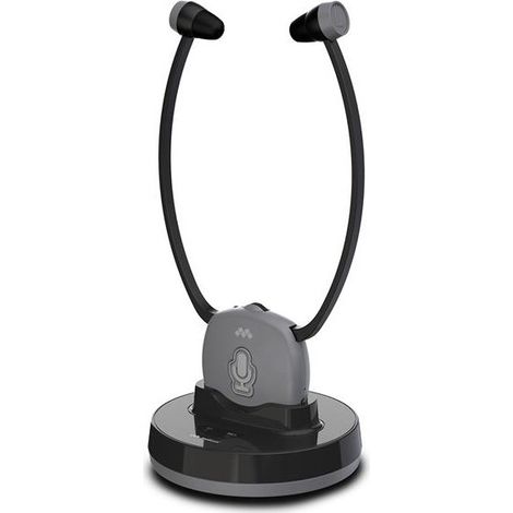 Meliconi 497339 casque Sans fil Stéthoscope TV Socle de chargement Noir, Gris