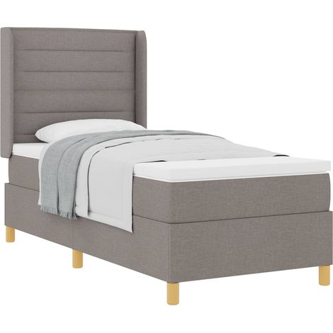 Maison Exclusive - Lit à ressorts avec matelas Taupe 90 x 190 cm tissu (1/5)
